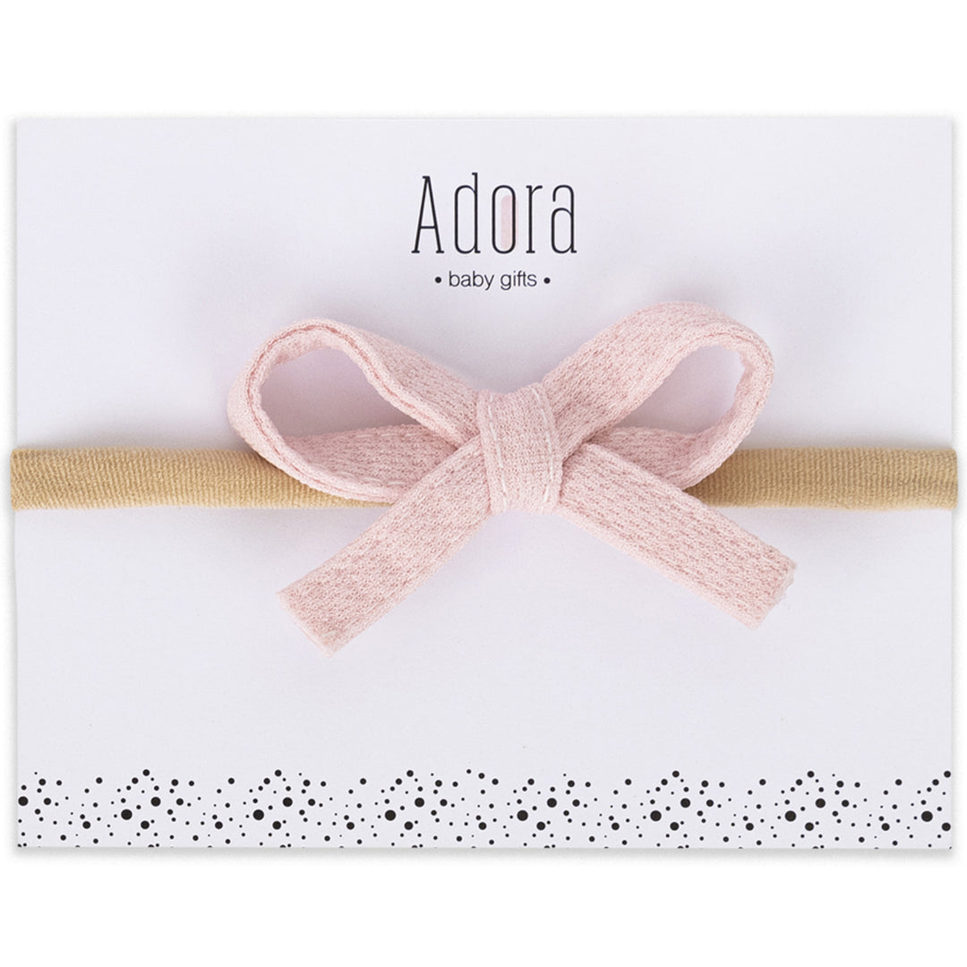 Adora Baby Headband - Mini Waffle Blush Bow