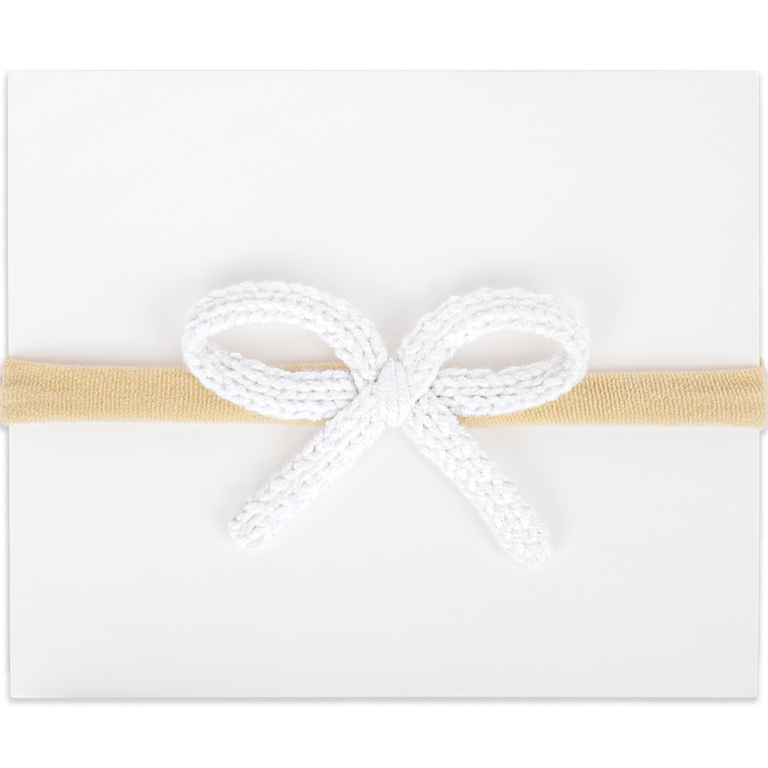 Adora Baby Headband - Mini Crochet White Bow