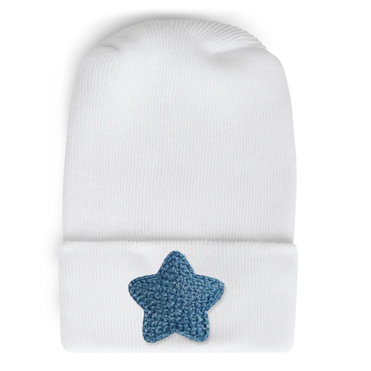 Adora Hospital Hat - Weave Mini Denim Star