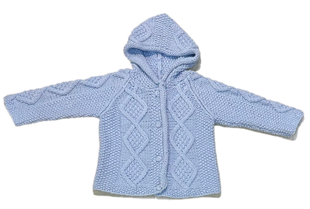 Fingerprints Light Blue Chunky Knit Hooded Sweater