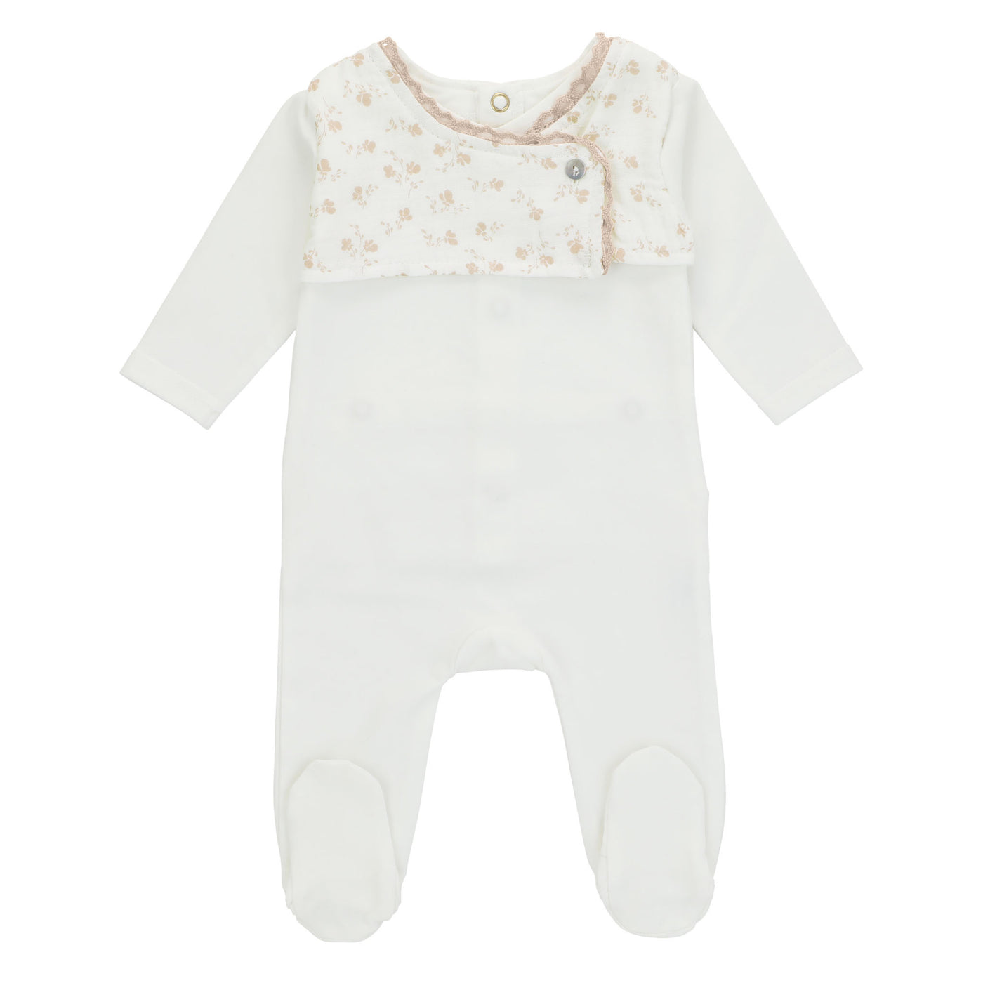 Cadeau Little Bundle Faux Vest White Footie