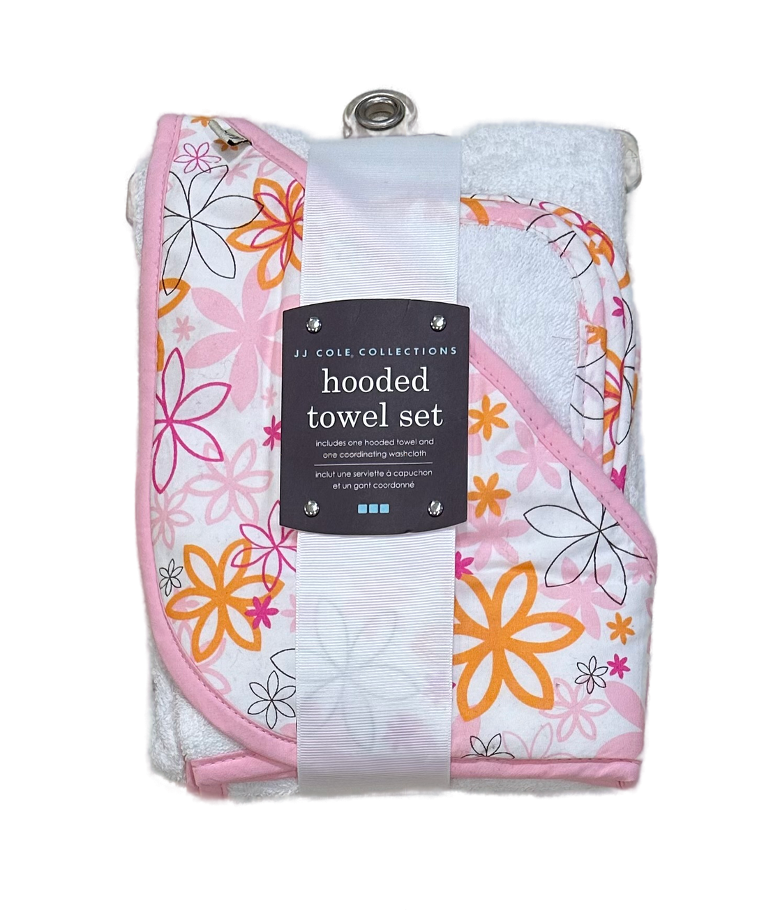 JJ Cole Floral Hooded Bath Towel and Washcloth Set