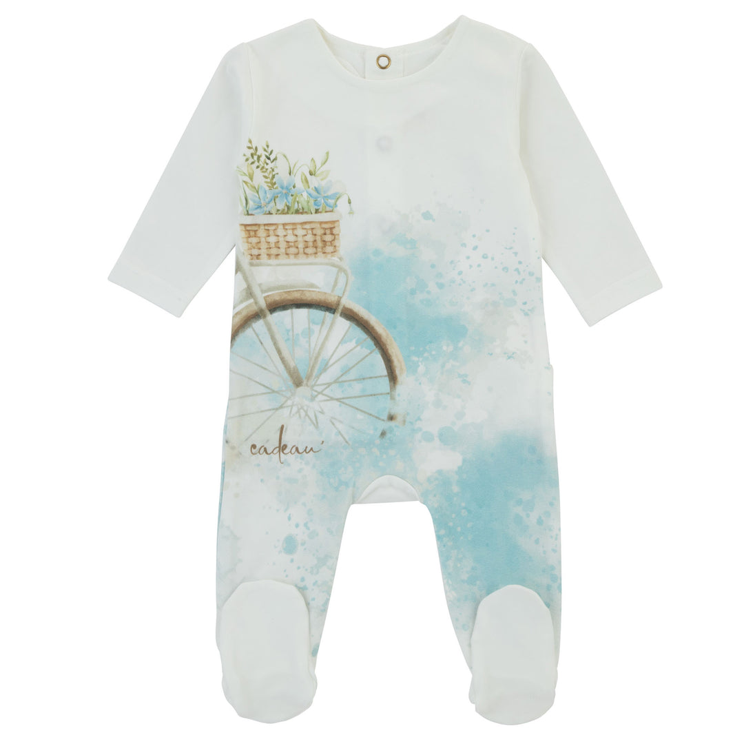 Lil Legs Mon Amour Footie & Bonnet - Blue Lil Legs Mon Amour Footie & Bonnet - Blue