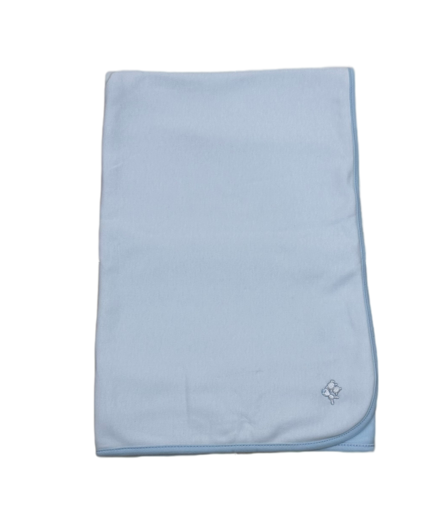 Emile et Rose Blue/White Double-Sided Receiving Blanket