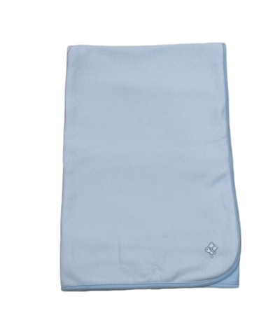 Emile et Rose Blue/White Double-Sided Receiving Blanket