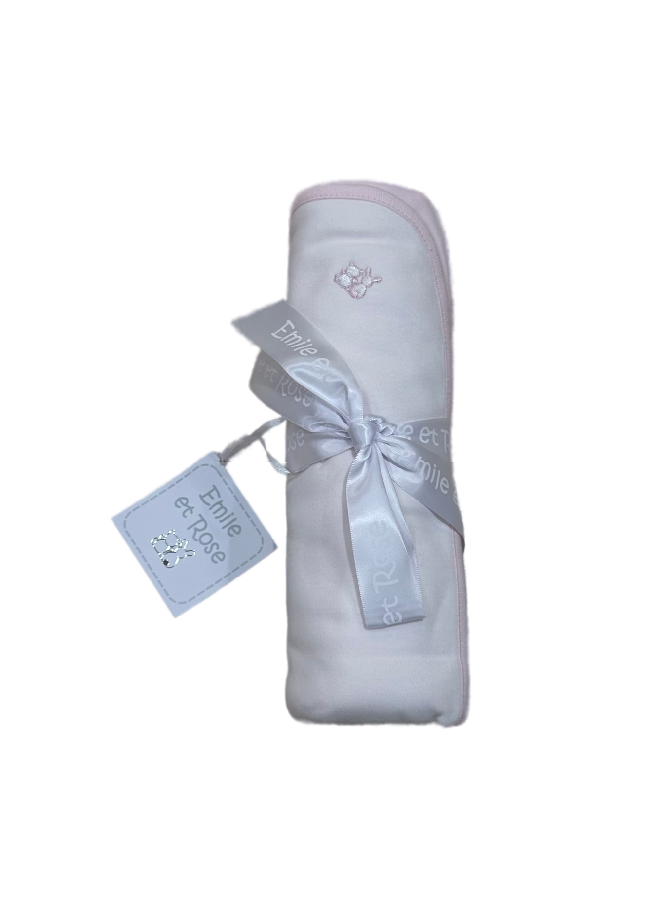 Emile et Rose Blue/White Double-Sided Receiving Blanket