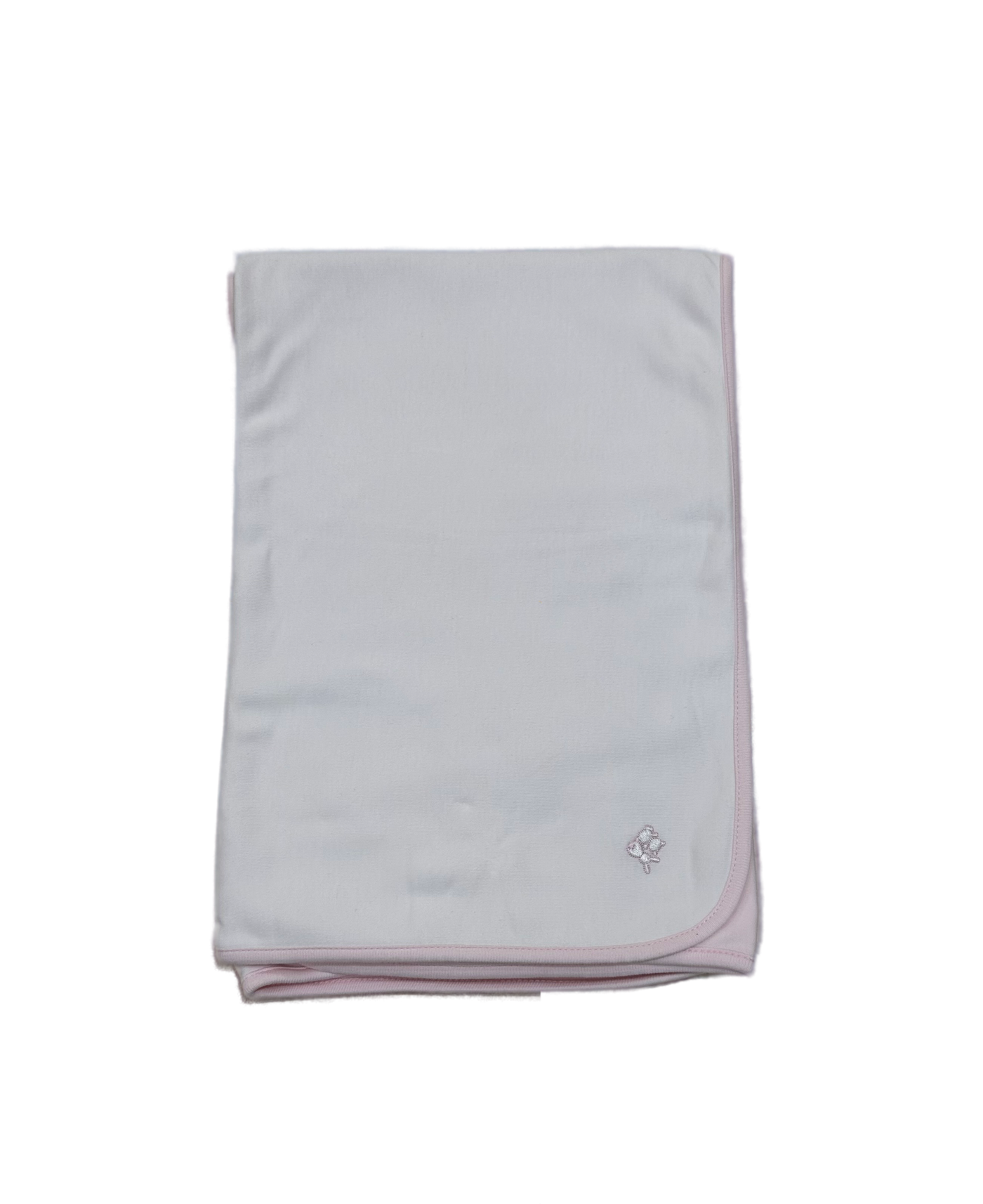 Emile et Rose  Pink/White Double Sided Receiving Blanket