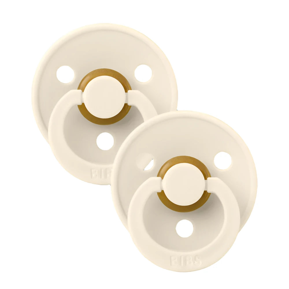 Bibs Two Pack Round Latex Ivory Pacifiers