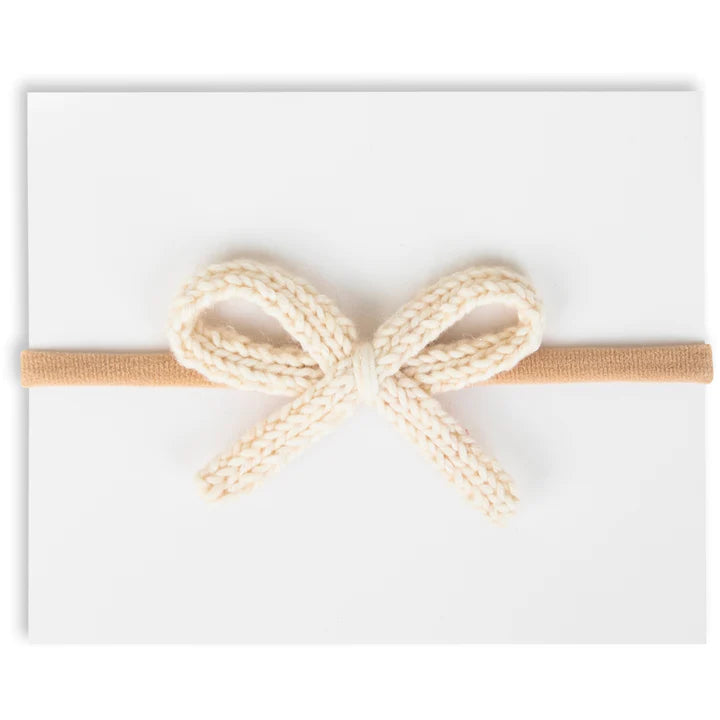 Adora Baby Headband - Mini Crochet Ivory Bow