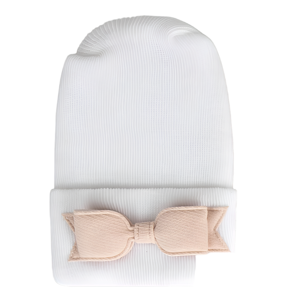 Adora Hospital Hat - Linen Petal Bow