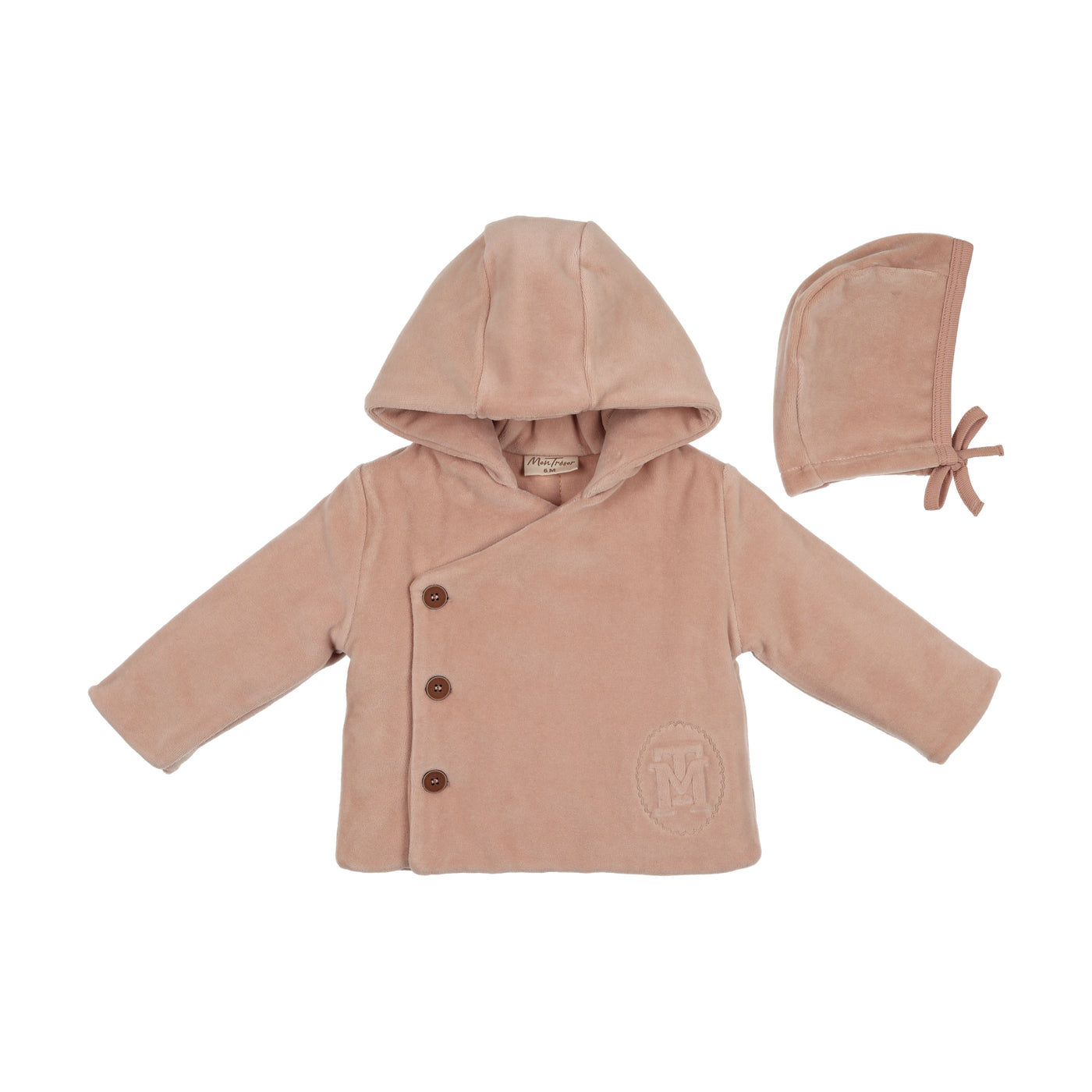 Mon Tresor MT Embossed Blush Jacket with Bonnet