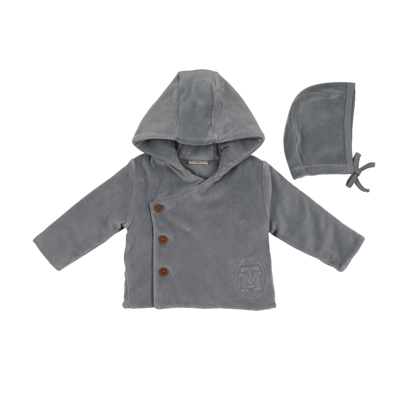 Mon Tresor MT Embossed Ocean Blue Jacket with Bonnet