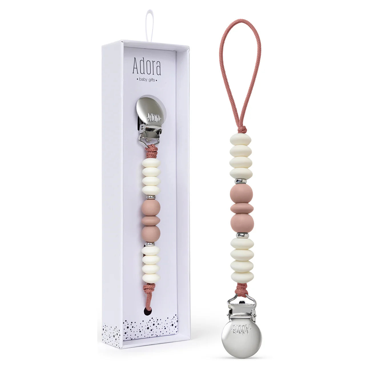 Adora Pacifier Clip - Mauve Trio