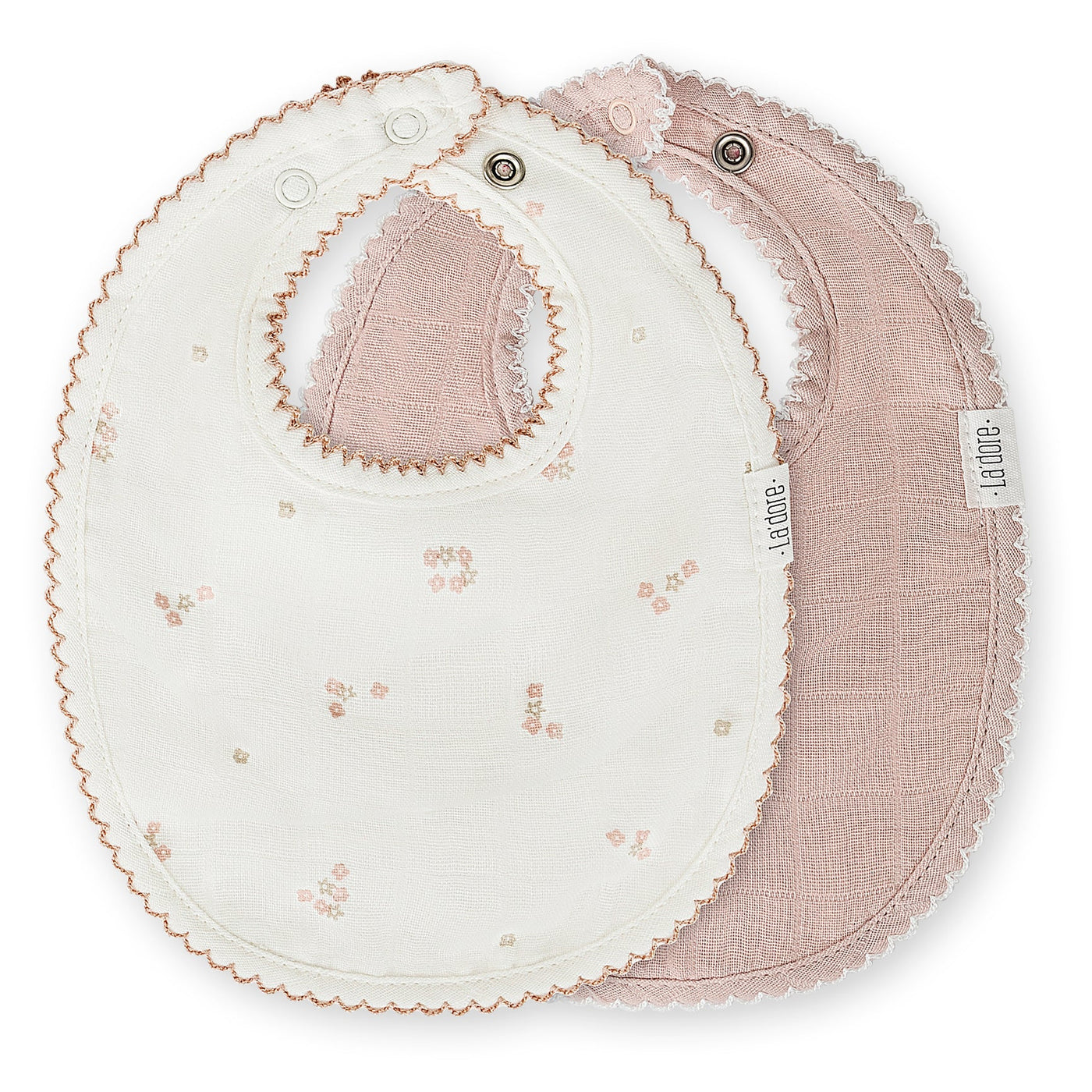 Adora Two Pack Muslin Bibs - Blush Mini Floral Collection