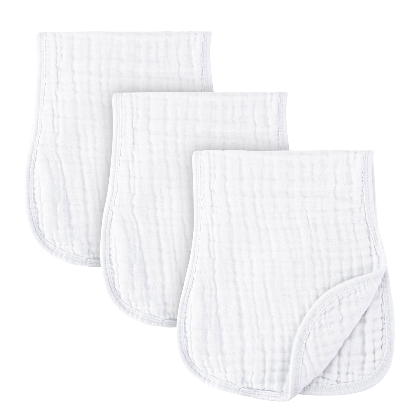 Ely's & Co. Contoured Burp Cloth Three Pack - White