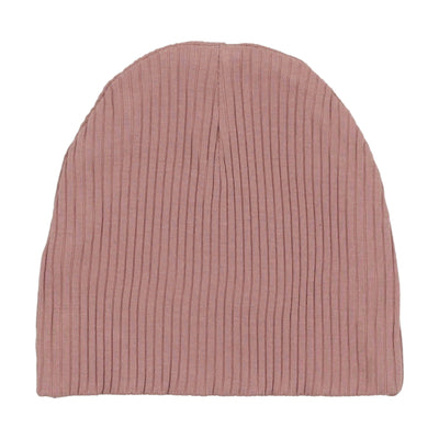 Lilette Slide Snap Ribbed Mauve Footie with Beanie