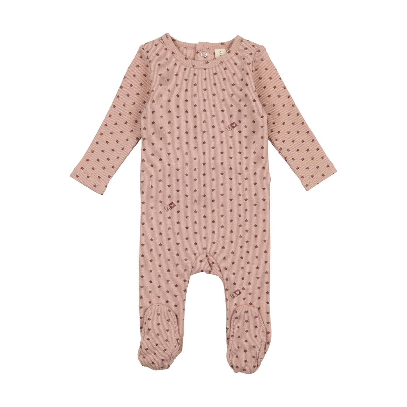 Lilette Ribbed Star Pink/Rose Footie