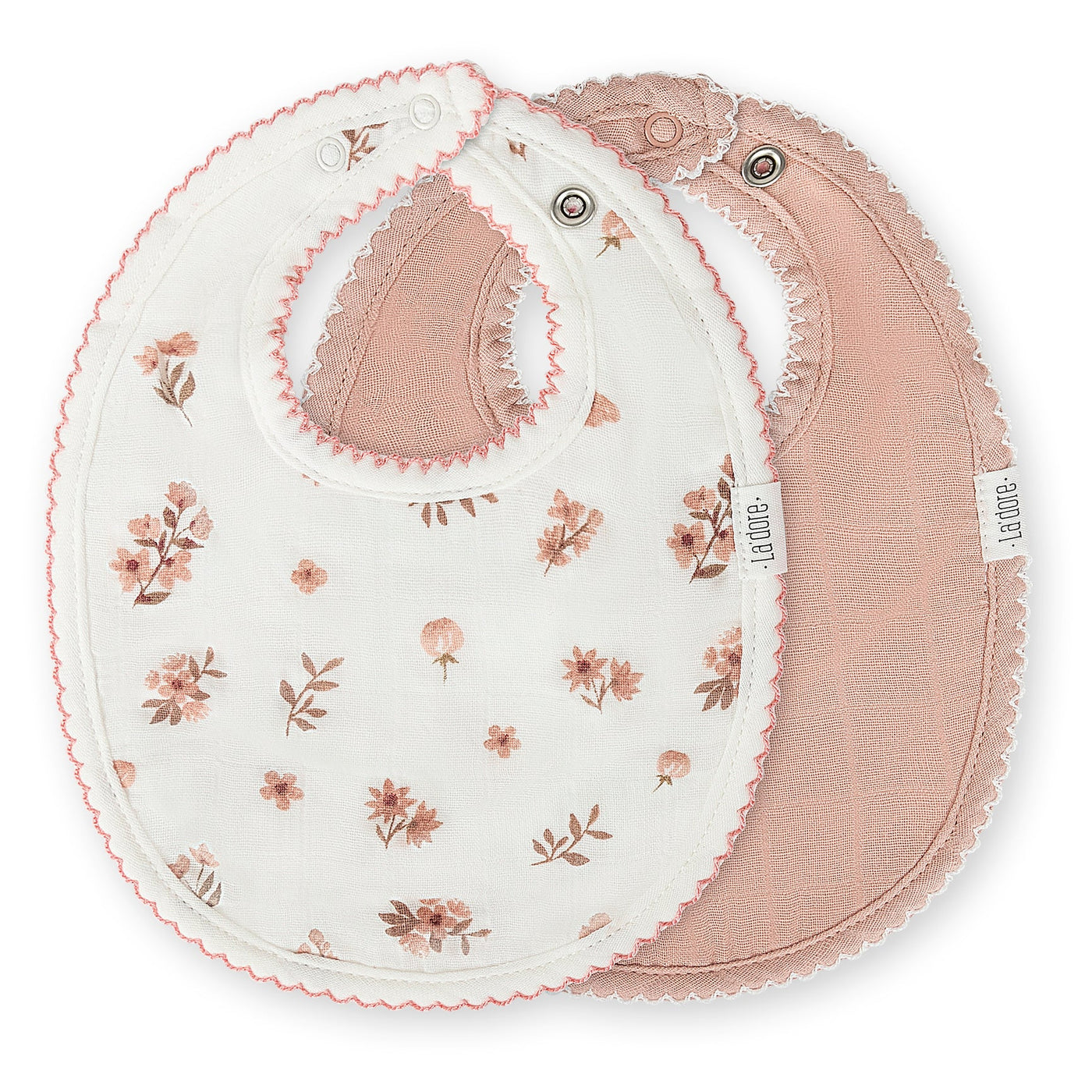 Adora Two Pack Muslin Bibs - Rose Floral Collection