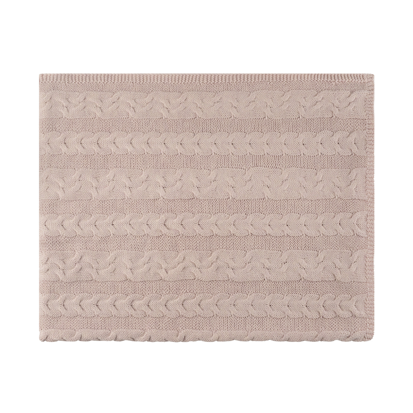 Pippin Cashmere Feel Cableknit Blush Blanket