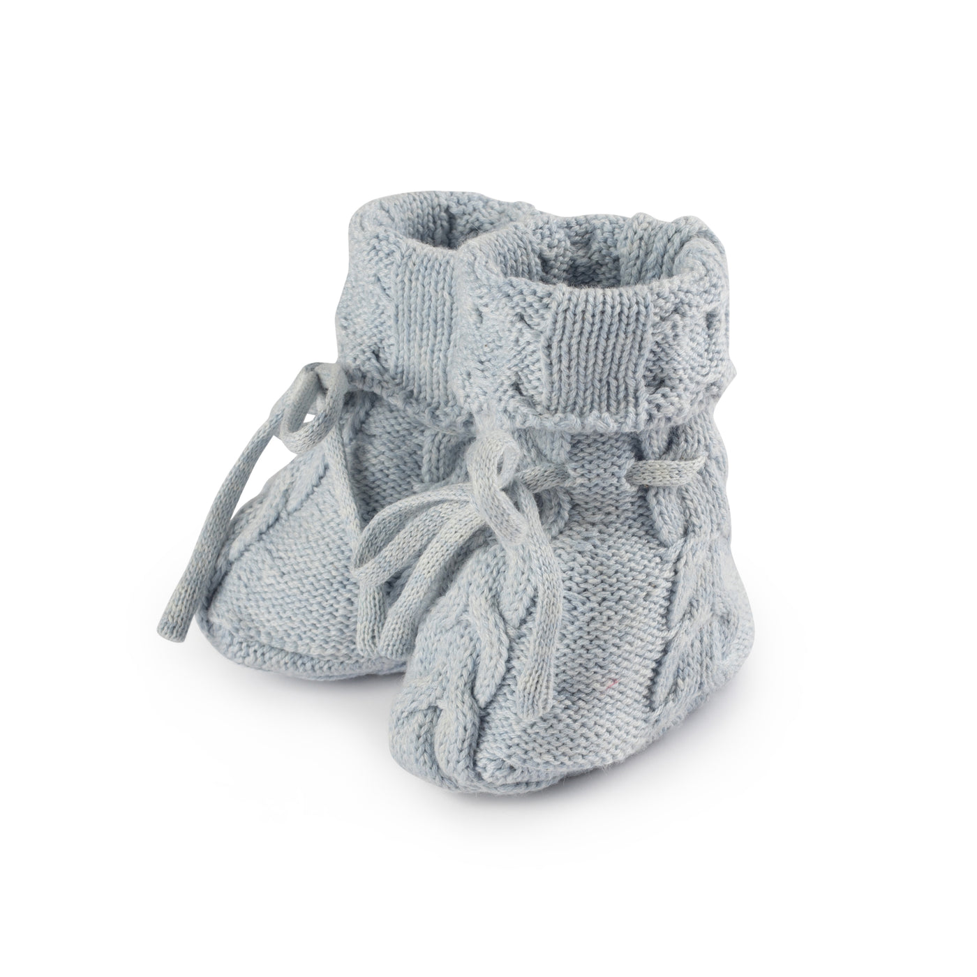 Pippin Cashmere Feel Cableknit Sky Blue Bonnet/Booties/Blanket Giftset