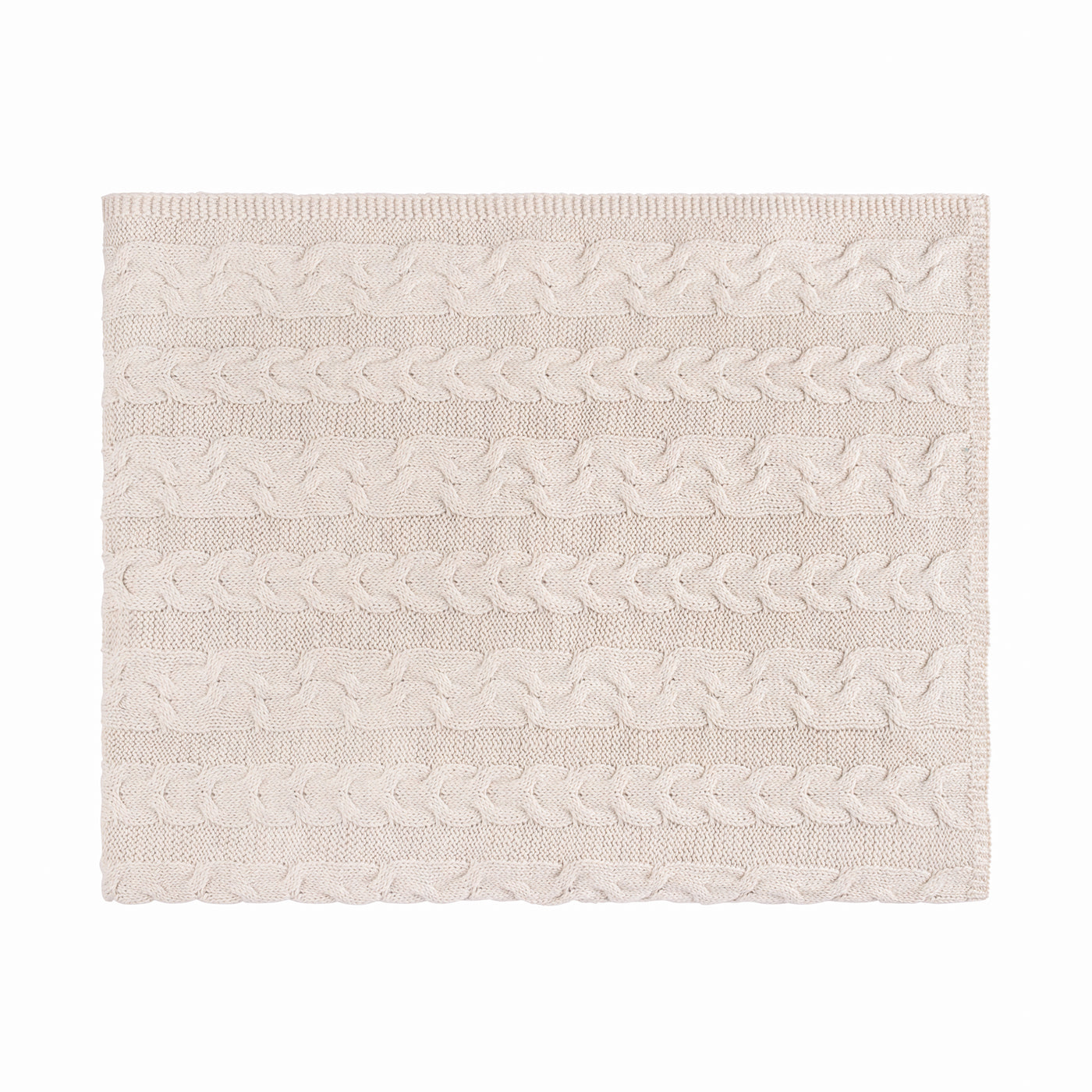 Pippin Cashmere Feel Cableknit Taupe Blanket