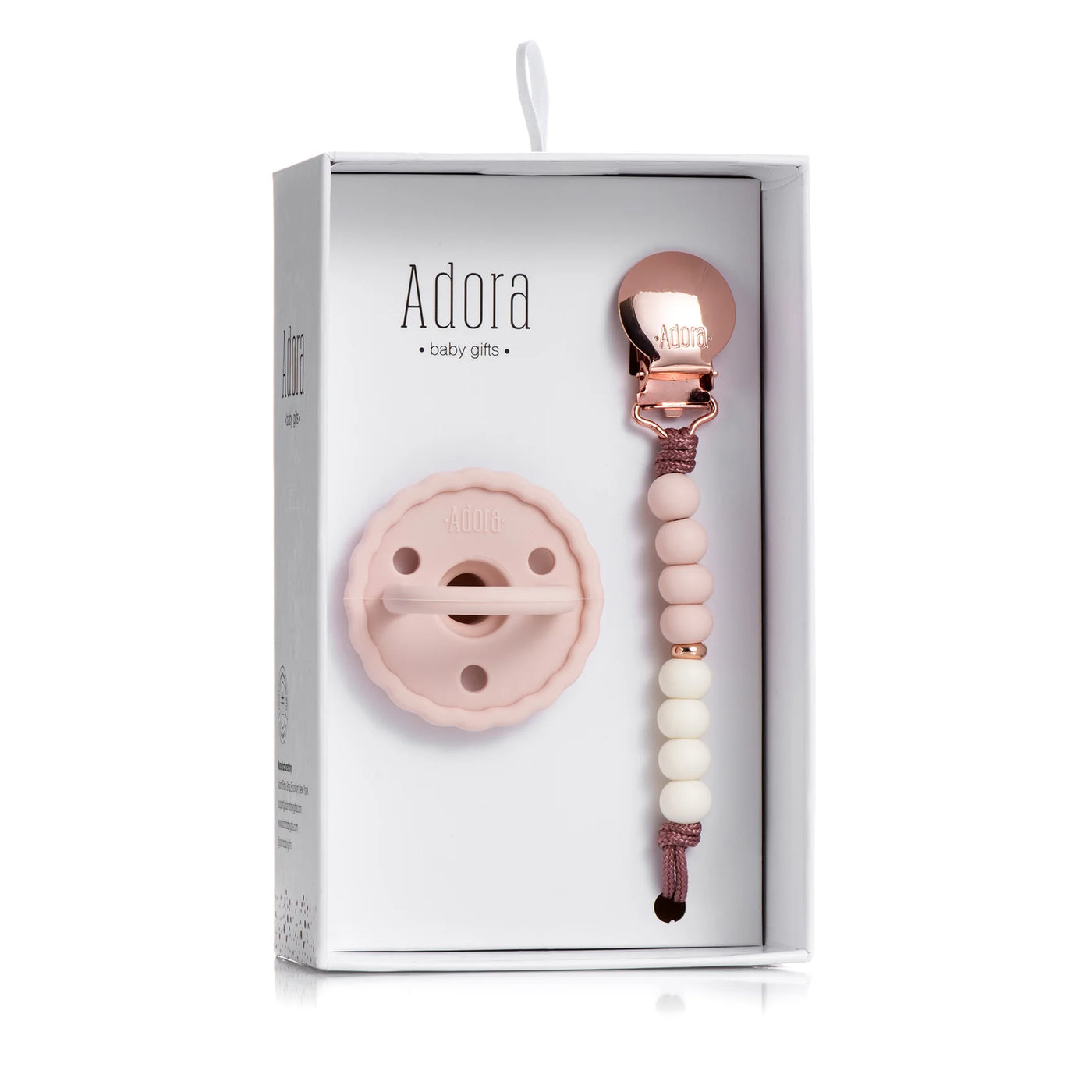 Adora Pacifier/Pacifier Clip Gift Set - Blush Ombre
