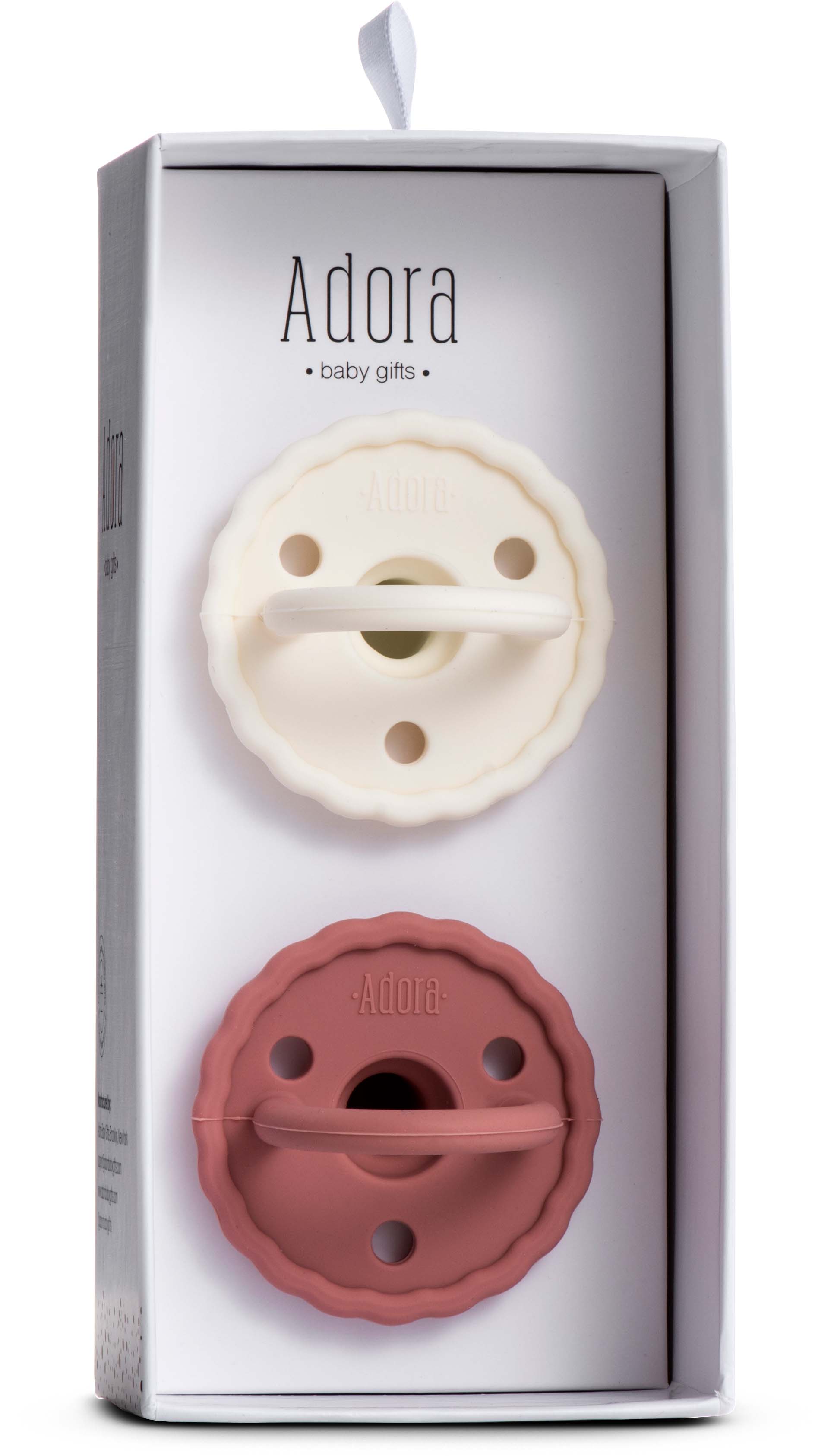 Adora Two Pack Scalloped Pacifiers - Vanilla/Rosewood – Infantinibaby