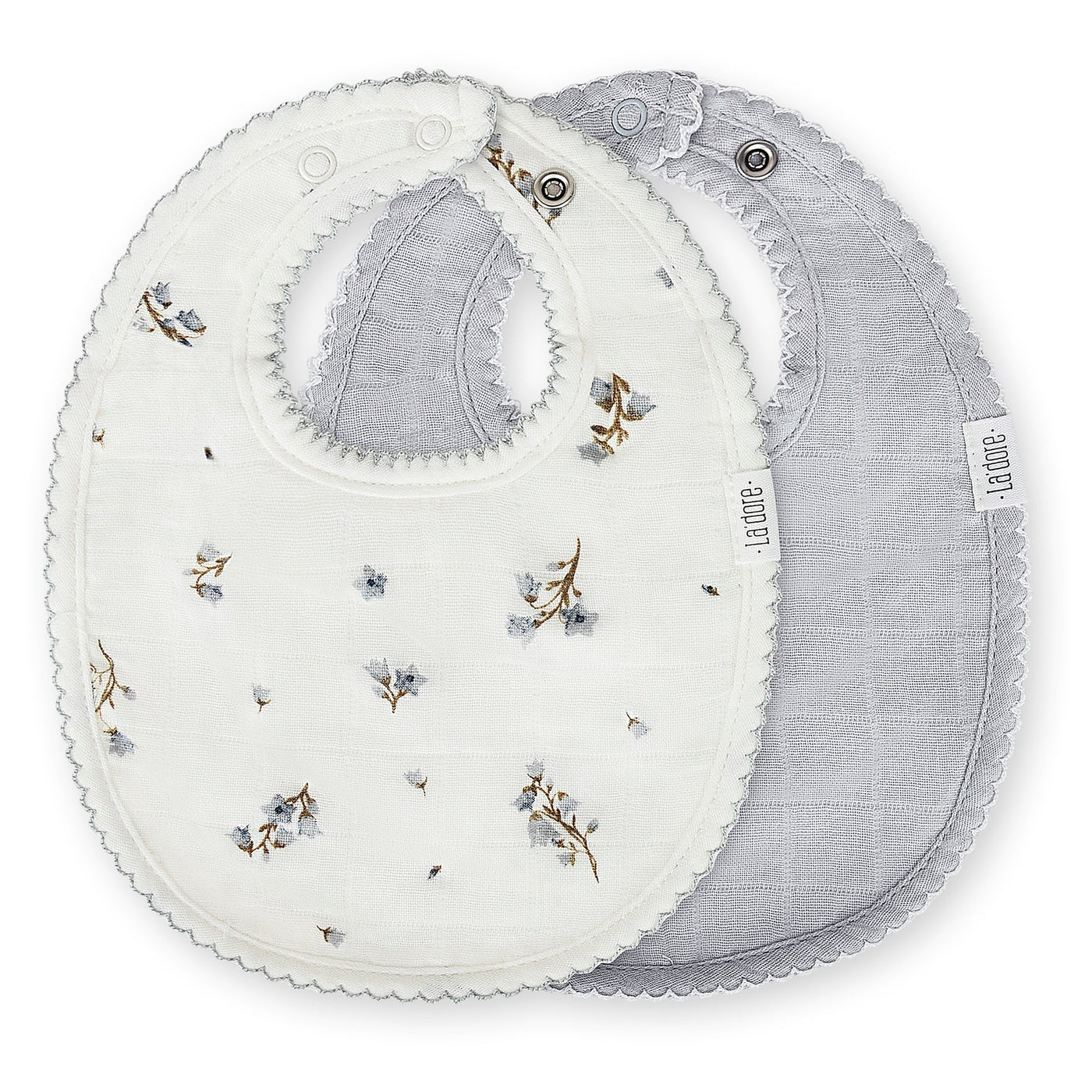 Adora Two Pack Muslin Bibs - Sky Floral Collection