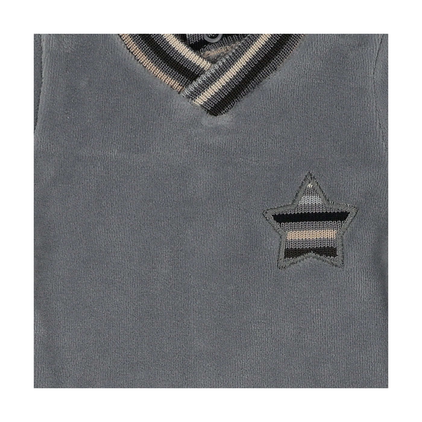 Mon Trresor Striped Heart Ocean Blue Velour Three Piece Set