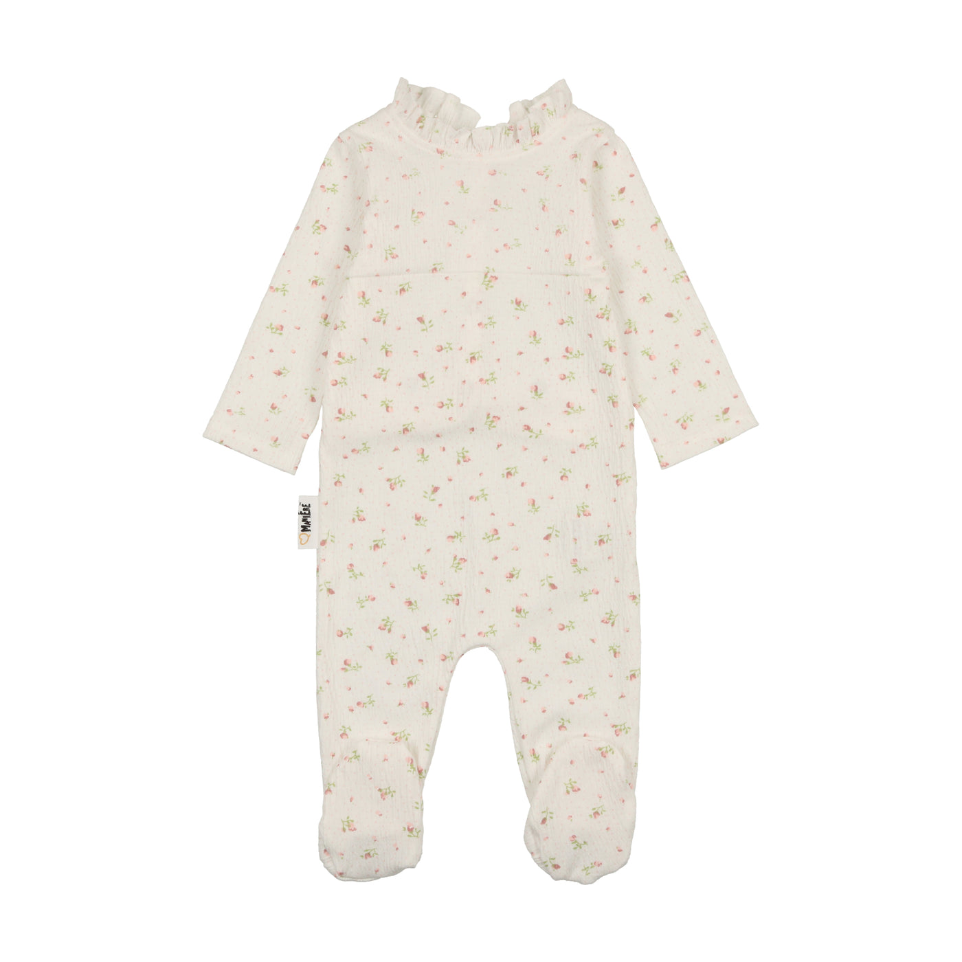 Maniere Sweet Rose White Footie & Bonnet