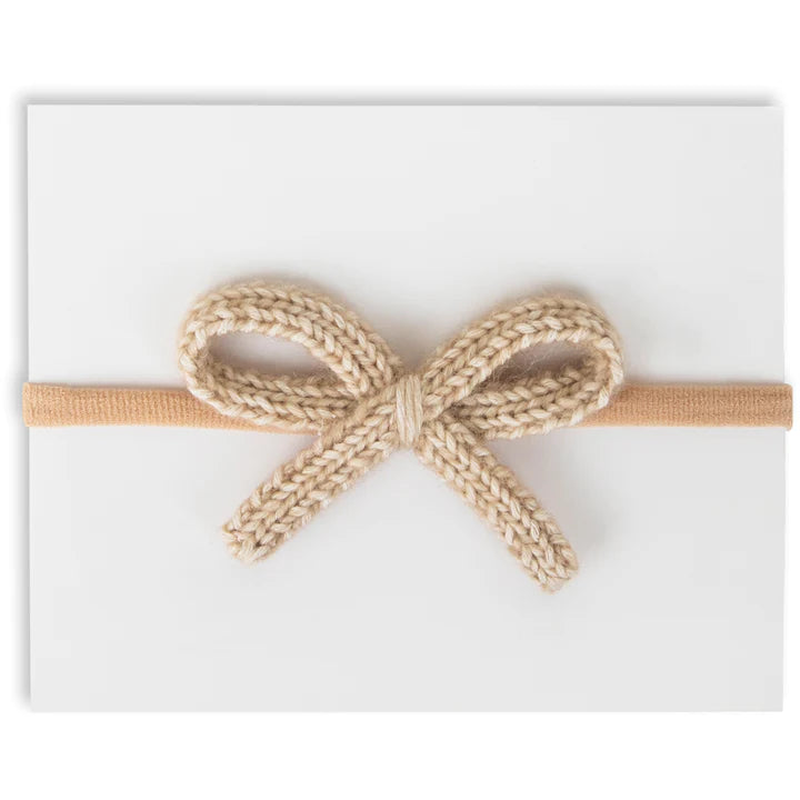 Adora Baby Headband - Mini Crochet Tan Bow