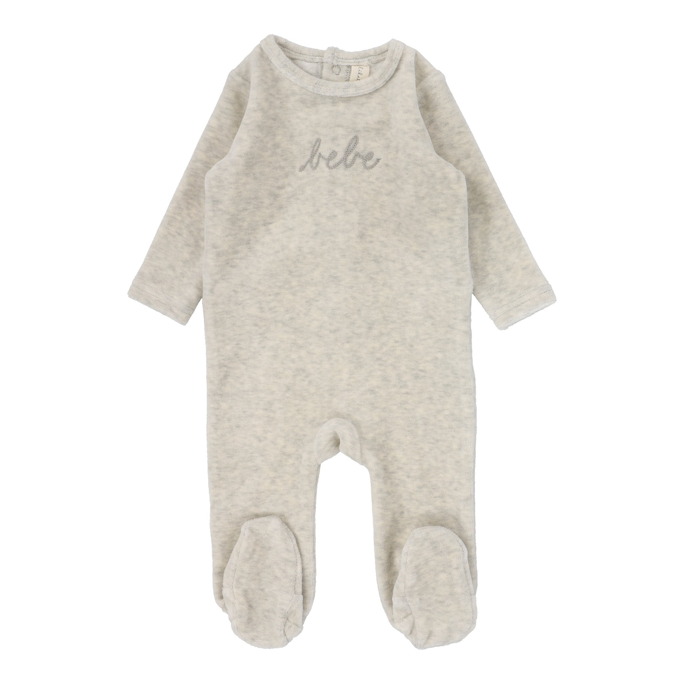 Lilette Bebe Heather Oatmeal Velour Footie