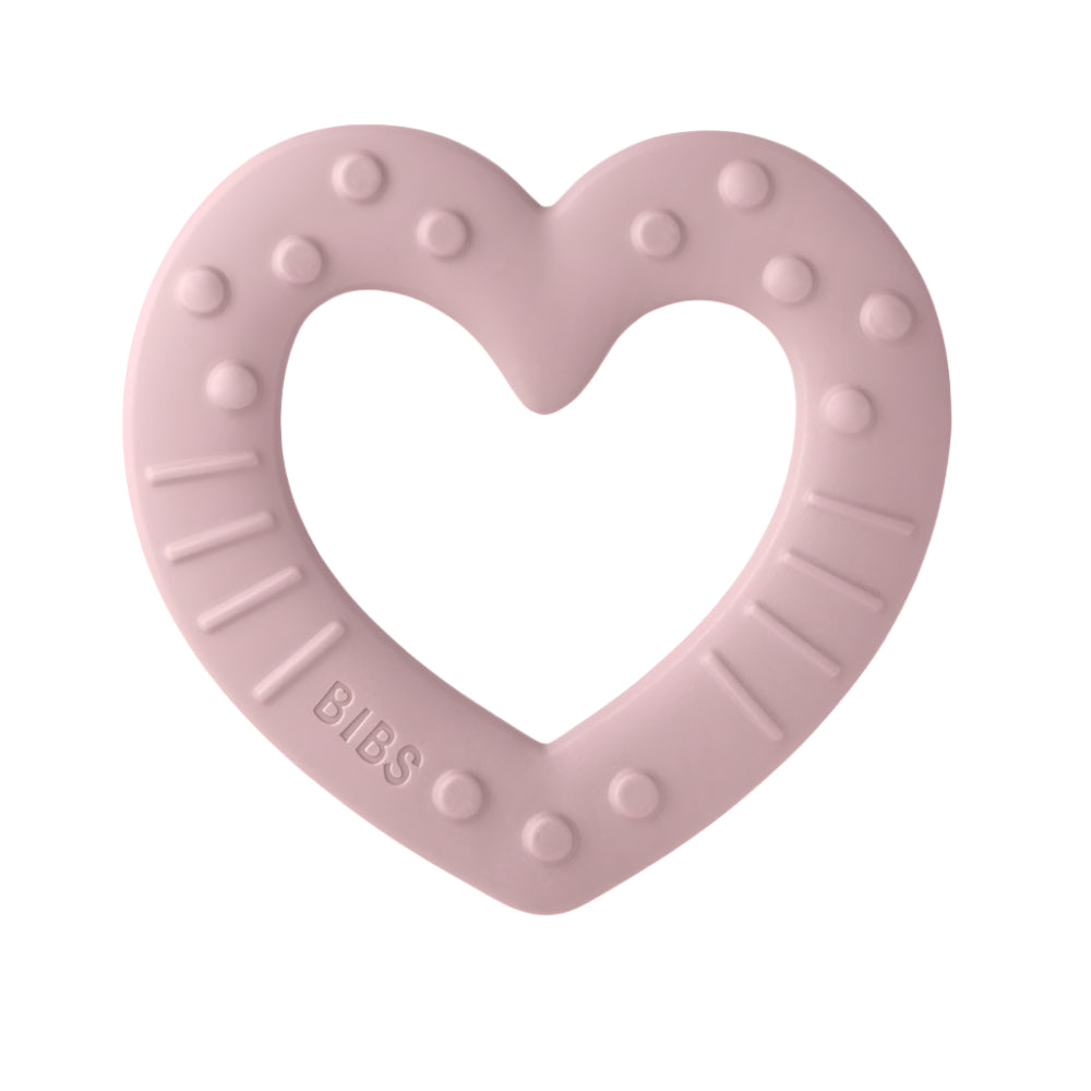 Bibs Baby Bitie Pink Plum Heart Teether Toy