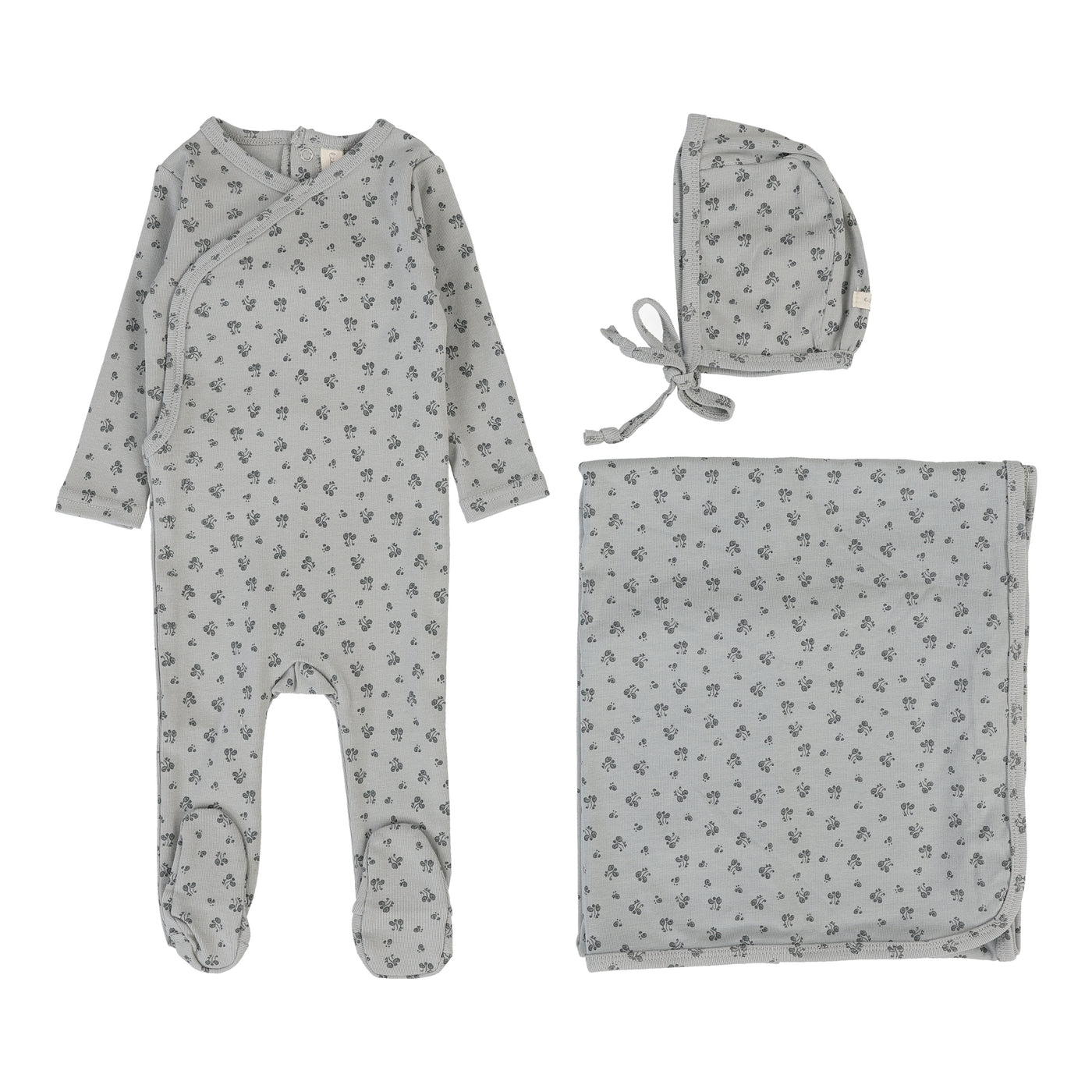 Lilette Bud Light Blue Cotton Three Piece Set