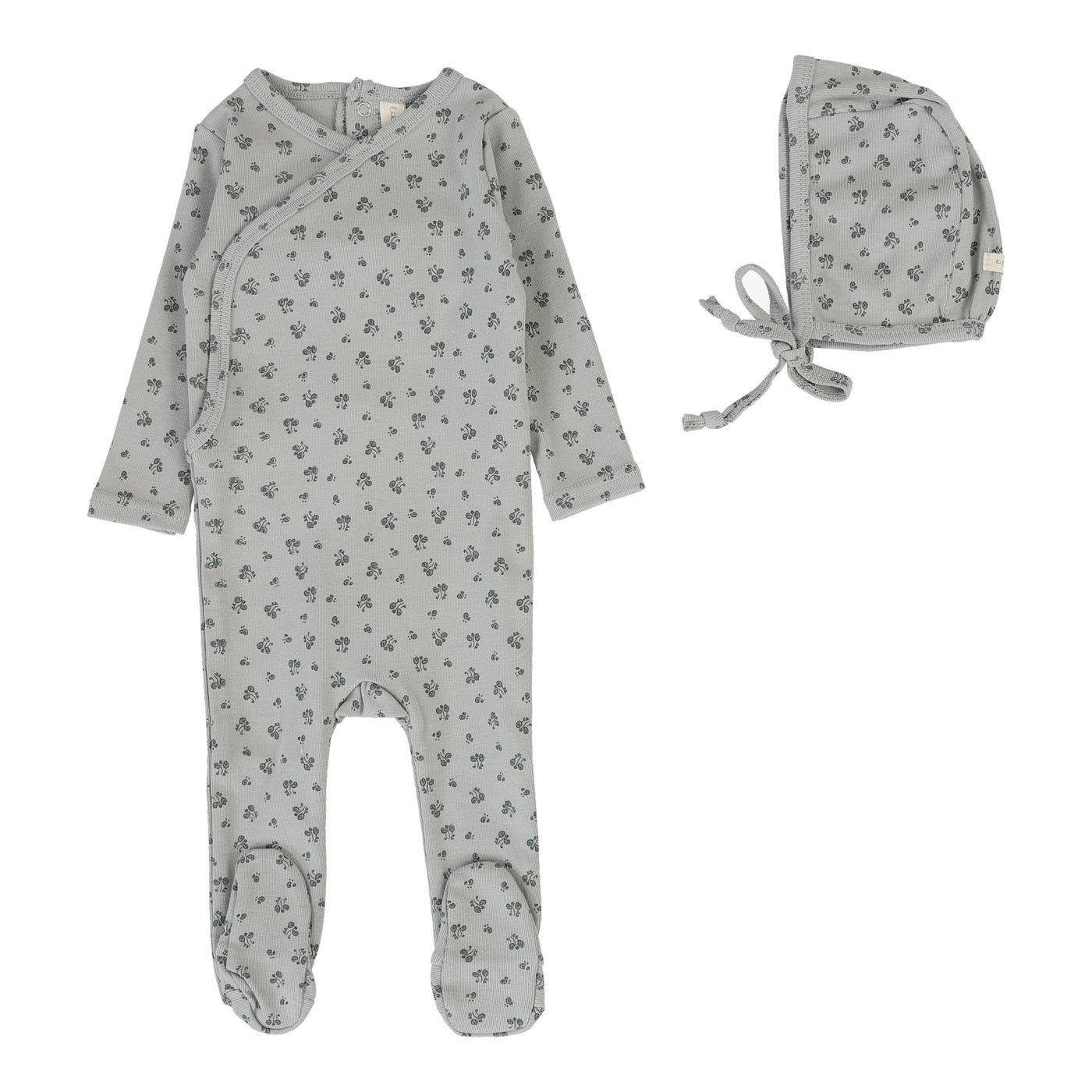 Lilette Bud Light Blue Cotton Footie with Bonnet