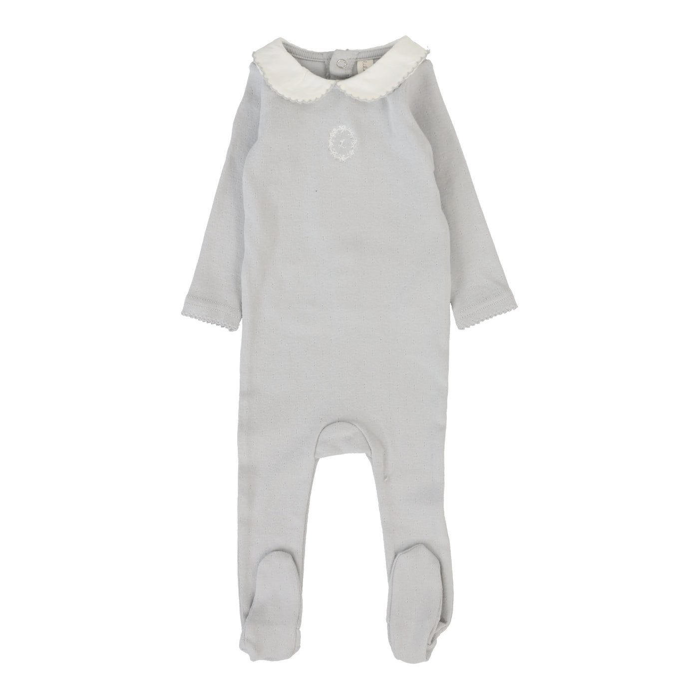 Lilette Emblem Embroidered Pale Blue Cotton Footie