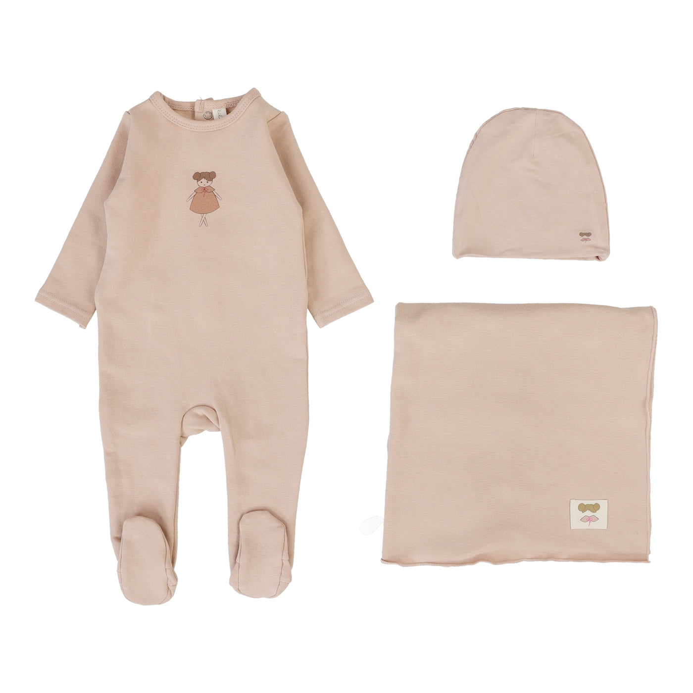 Lilette Graphic Doll Pink Cotton Three Piece Set