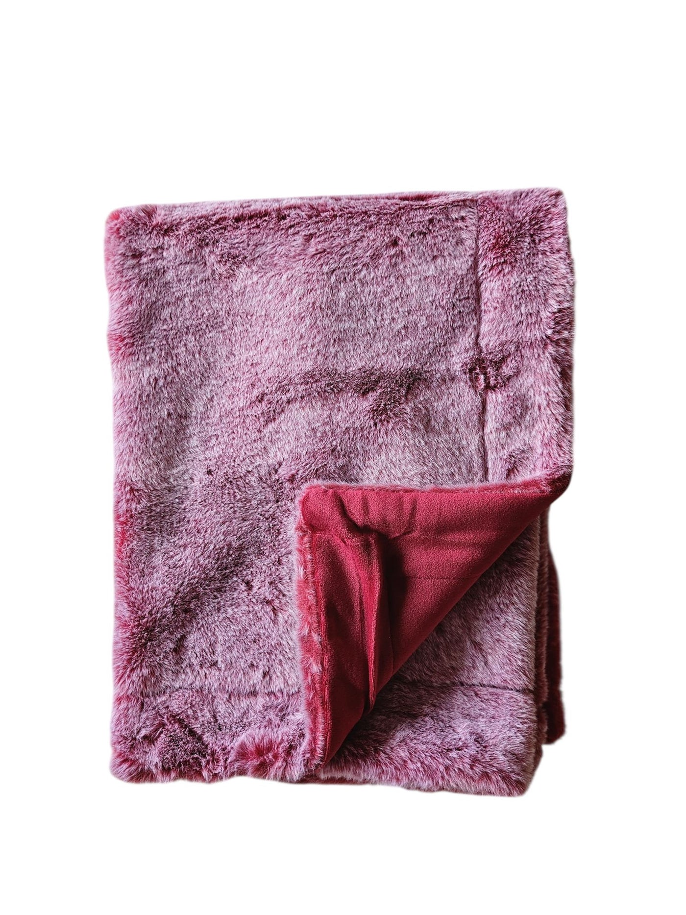 My Little Lux Merlot Furry/Cherry Velour Blanket
