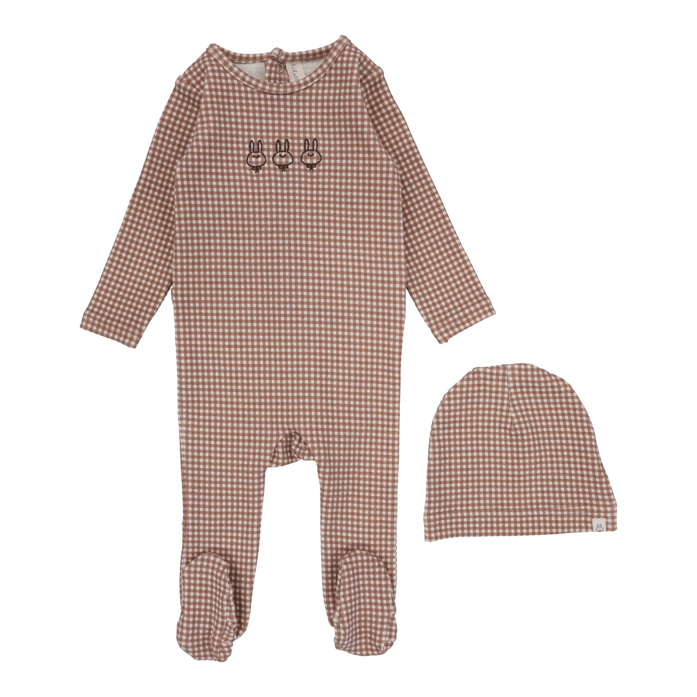 Lilette Gingham Bunny Plum Three Piece Set