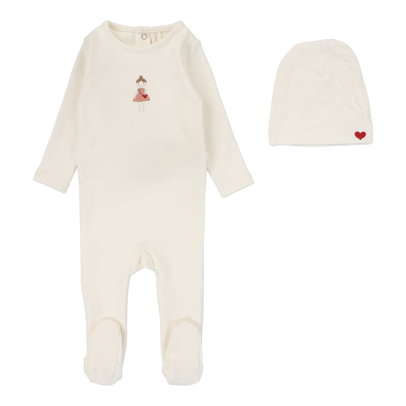 Lilette Doll Cream Footie with Beanie