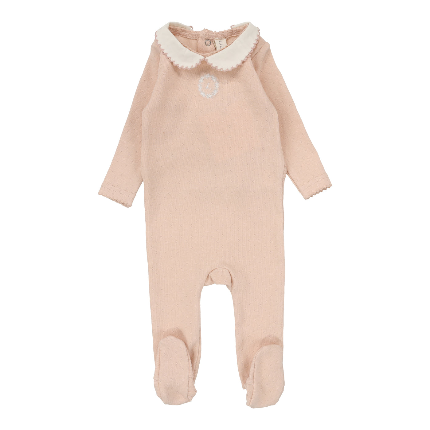 Lilette Emblem Embroidered Dusty Pink Cotton Footie