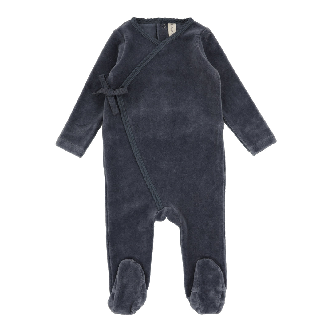 Lil Legs Dotted Rib Footie & Beanie - Blue/Ivory Lil Legs Dotted Rib Footie & Beanie - Blue/Ivory