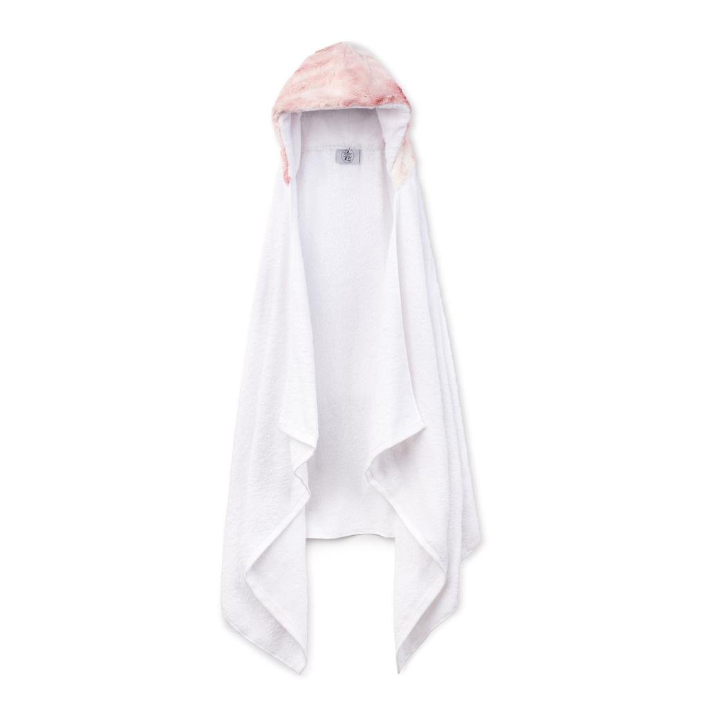 Zandino Ethan Mauve Mink Hooded White Bath Towel