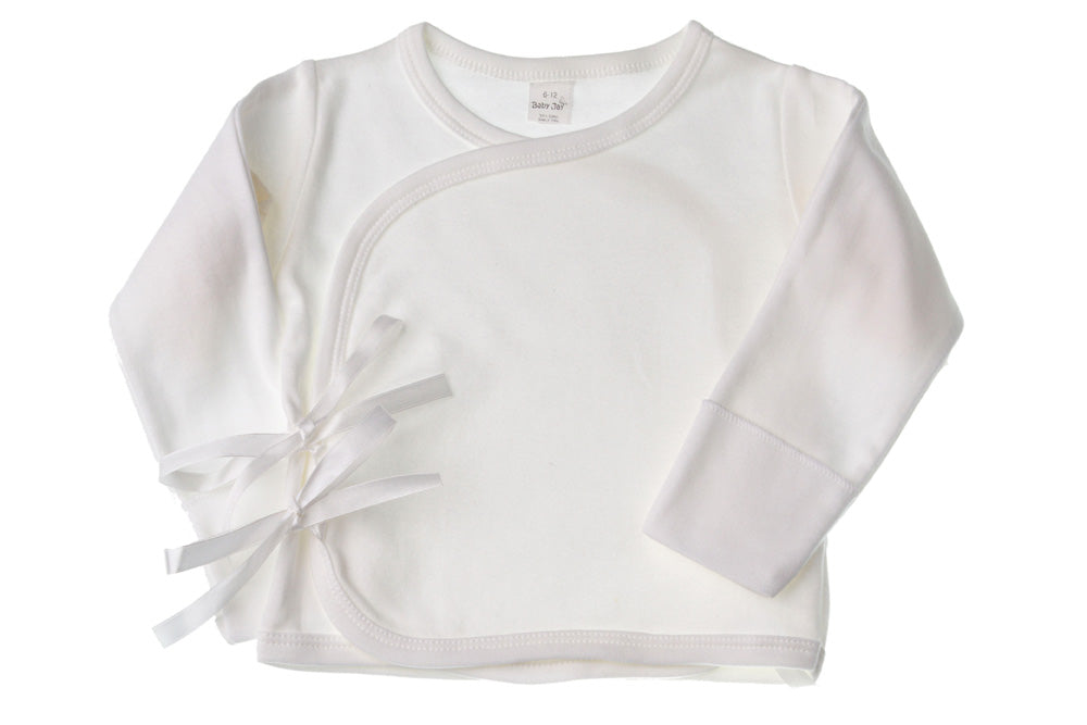 Baby Jay Single Side Wrap Half-Height Long Sleeve With Mitts White Undershirts