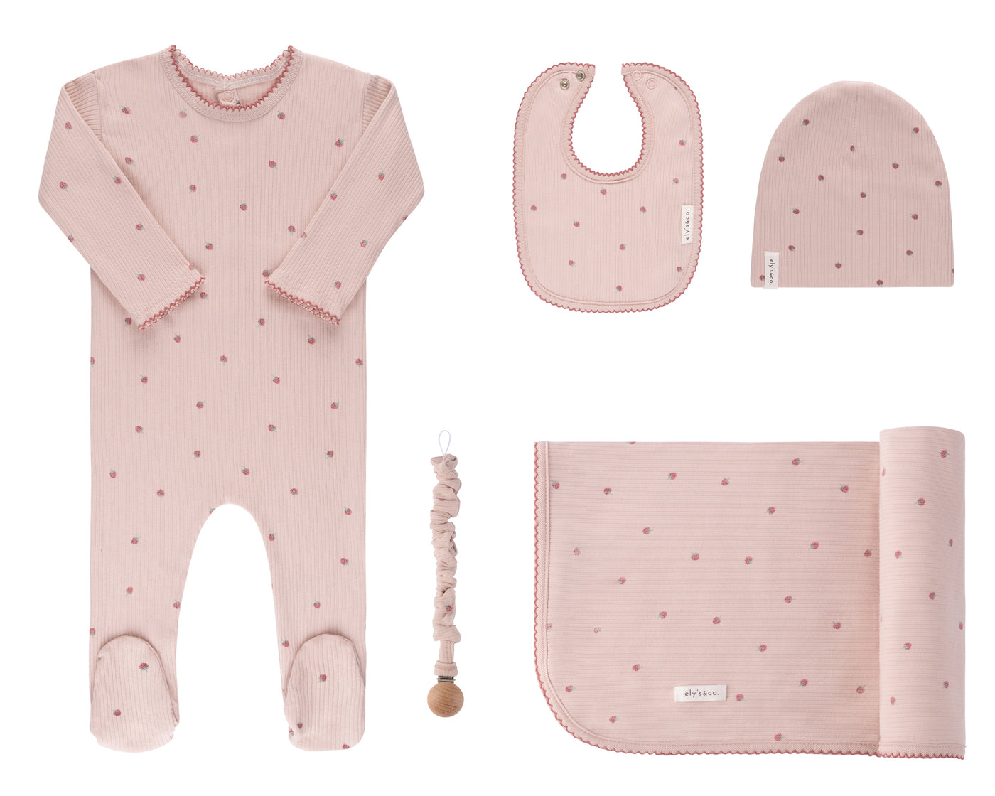 Ely's & Co. Ribbed Strawberry Five Piece Set