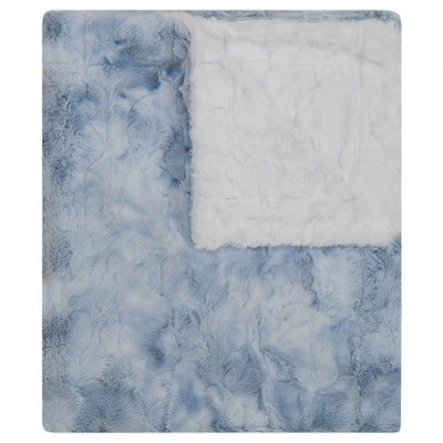 Bondoux Bebe Blue Tie Dye/White Luxe Furry Blanket