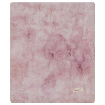Bondoux Bebe Pink Tie Dye/White Luxe Furry Blanket