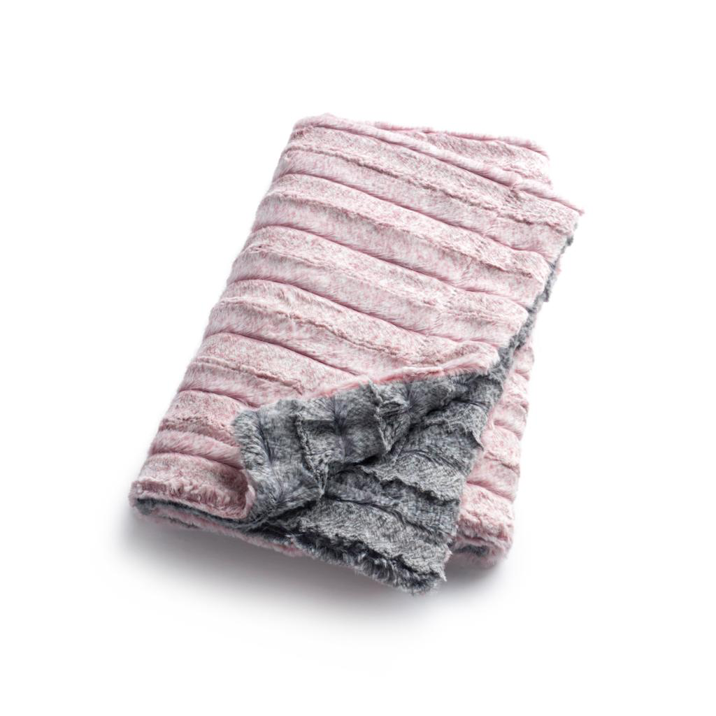 Zandino Alva Rose/Alva Gray Furry Blanket