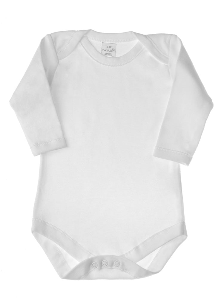 Baby Jay Single Long Sleeve Snap Crotch White Undershirts