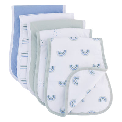 Ely's & Co. Absorbent Contoured Burp Cloth Five Pack - Blue Rainbow Collection